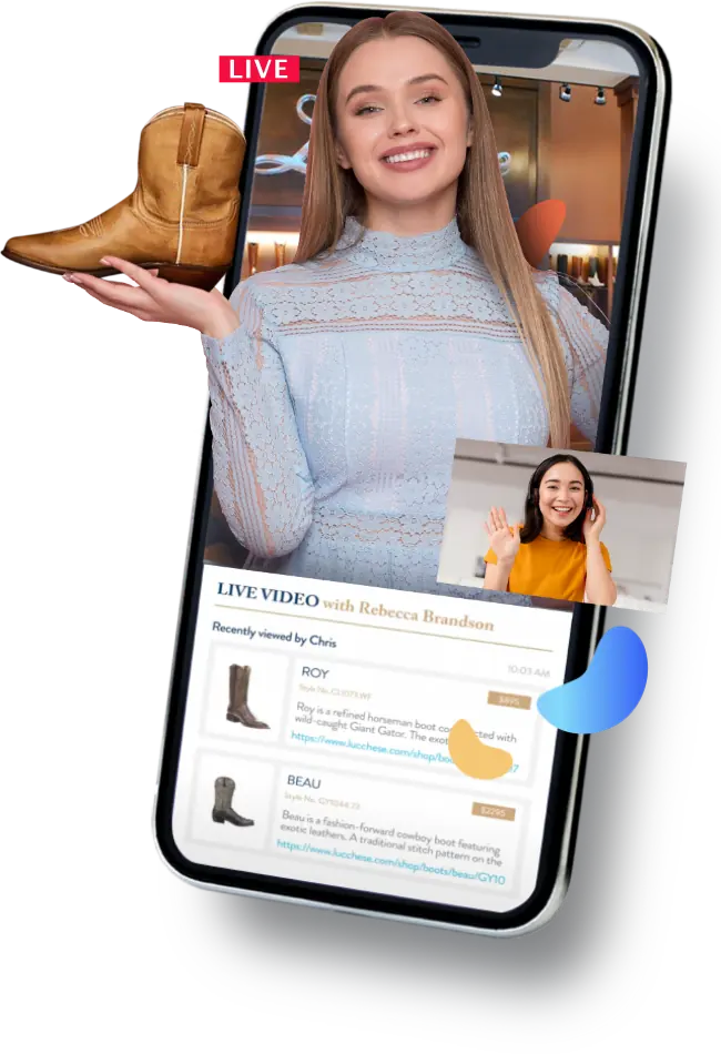 Immerss live co-shopping interface