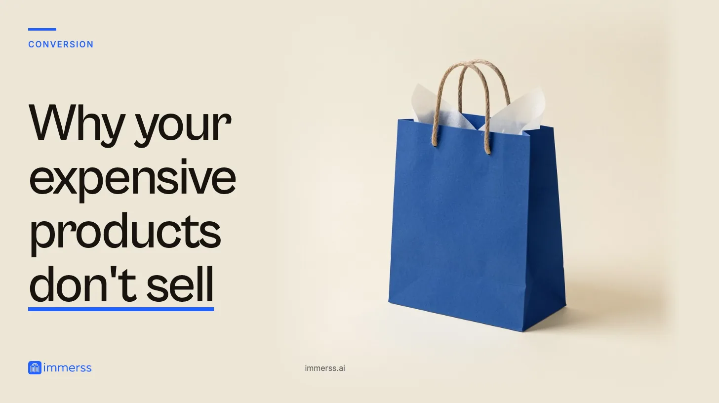 Why your expensive products don't sell. A paper shopping bag with twine handles, tissue paper showing above its rim